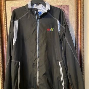 Rate VTG 90S Y2K EBAY BLACK TEAM FULL ZIP Lightweight JACKET ECO L